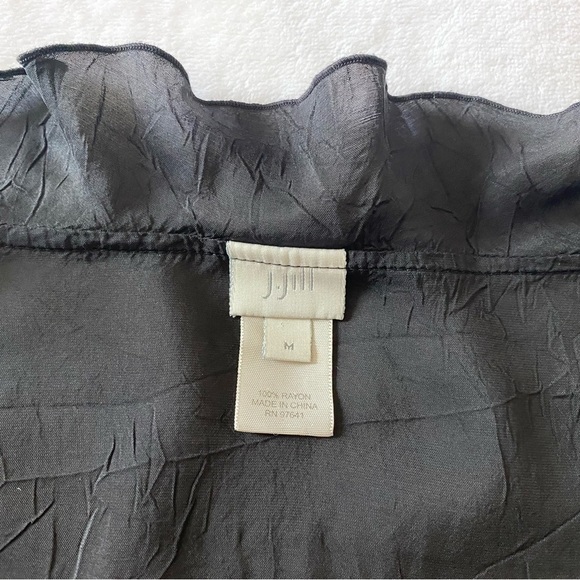 J. Jill Ruffle Black Top Size Medium - Picture 6 of 8